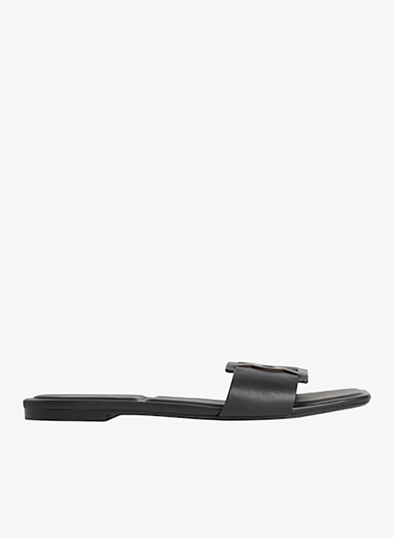Calvin Klein Amira - Leather Square Toe Flat Sandals