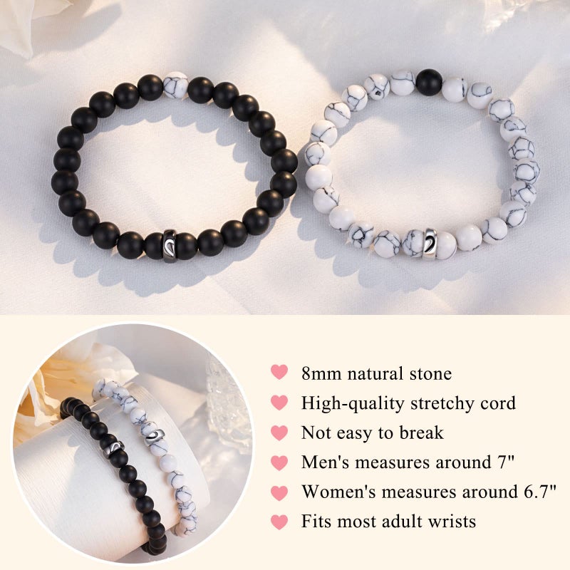 UNGENT THEM Anniversary Bracelets Gifts for Women Men Him Her Boyfriend Girlfriend Couple Husband Wife 1 One Year Month Happy Wedding Anniversary - Image 4