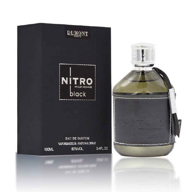 Dumont Nitro Black - 3.4 Eau De Parfum - 3.4oz - Luxury Perfume for Men - Woody, Floral, Fruity & Masculine Fragrance - Long Lasting Cologne Mist & Body Spray - for Him - Image 1