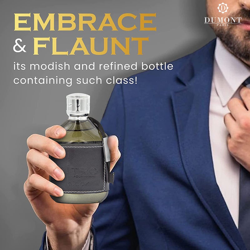 Dumont Nitro Black - 3.4 Eau De Parfum - 3.4oz - Luxury Perfume for Men - Woody, Floral, Fruity & Masculine Fragrance - Long Lasting Cologne Mist & Body Spray - for Him - Image 5