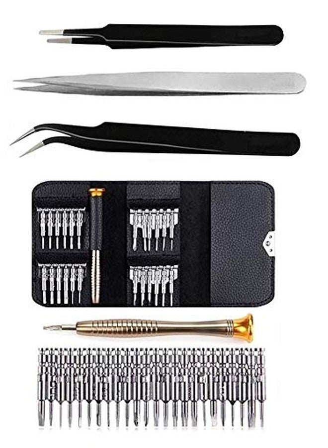 Axtella Wroughton 25 in 1 Precision Screwdriver Set Repair Tool Kit for Mobiles|Laptops|Electronics With 1 Stainless Steel Non Magnetic Tweezers- Straight and 2 ESD Non Magnetic Tweezers- Curved & Flat - Image 1