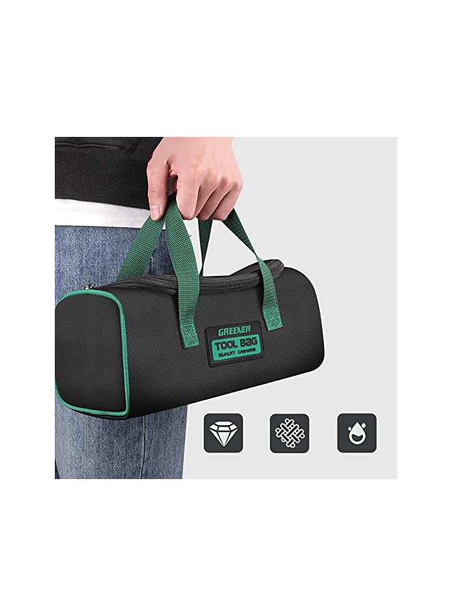 PROMASS Multifunctional Zipper Tool Bag Green Multi-pocket Waterproof Drop-proof Tool Organization Storage Heavy Duty Tool Bag Screwdriver Tool Bag Set (Large)  - Image 3