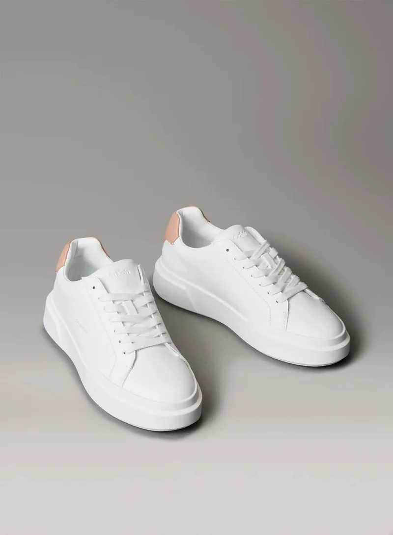 Calvin Klein Bright White/Tuscany/Chateau Leather Durable Traction NYC Trainers for Women | Best Price UAE