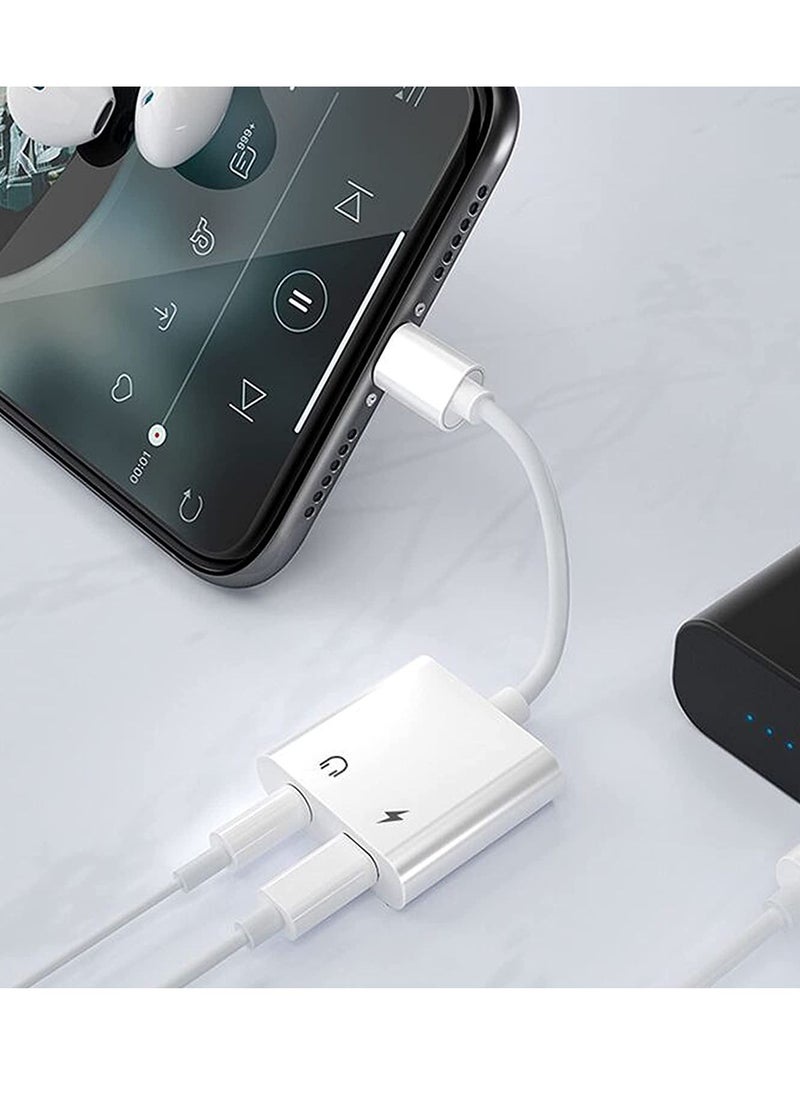 Generic - [2 in 1]Headphone Adapter for iPhone，Apple MFi Certified Lightning to 3.5mm Jack Dongle Headphone Accessories Aux Audio Compatible for iPhone 13/12/XS/7 8 Audio Earphone Adaptor Support All iOS System - Image 1