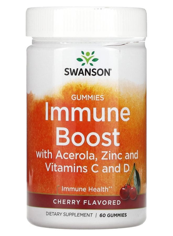 SWANSON Immune Boost with Acerola Zinc and Vitamin C and D Cherry 60 Gummies