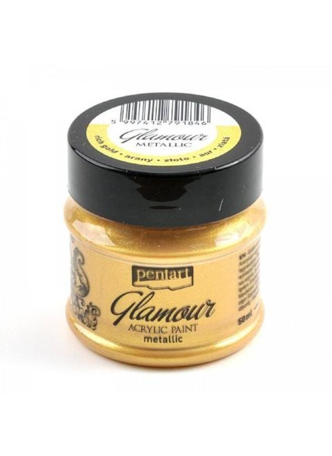 Pentart - Glamour acrylic paint metallic 50 ml - rich gold - Image 1