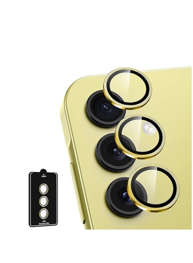 General Compatible with Galaxy A55 5G Camera Lens Protector, 9H Tempered Glass Camera Cover Protector Metal Individual Ring for Galaxy A55 