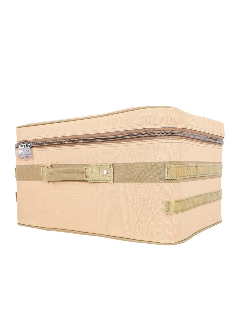 ALGHAFA travel bag, Ezbet Masafi for trips, kashtat bag, camping bag, wilderness bag, wooden color, size 45*35*25 cm  - Image 1