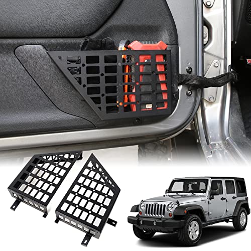 DXGTOZA Metal Front Door Storage Pockets Compatible with 20072018 Jeep Wrangler JK JKU 24 Front Door Side Insert Organizer Box Stainless Steel Upgraded - Image 1