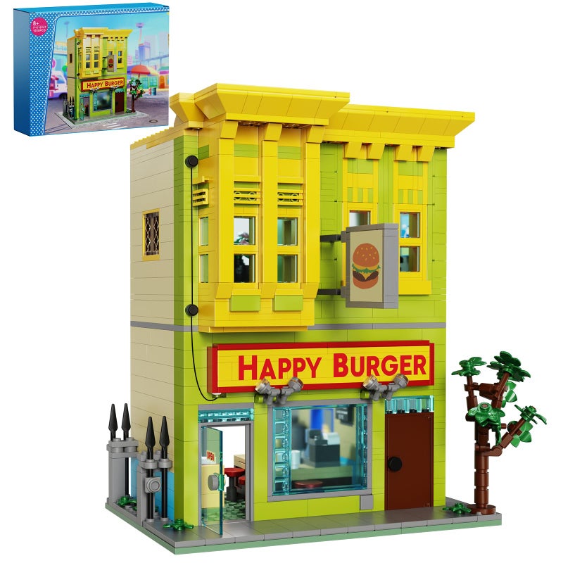 Millionspring Happy Burgers House Building Set The Bobs House Kuchi Kopi Building Blocks Toys Set Compatible with Lego Great Gift and Collectibles Set for Belcher Family Cartoon TV Fans Boys Girls1018 PCS - Image 2