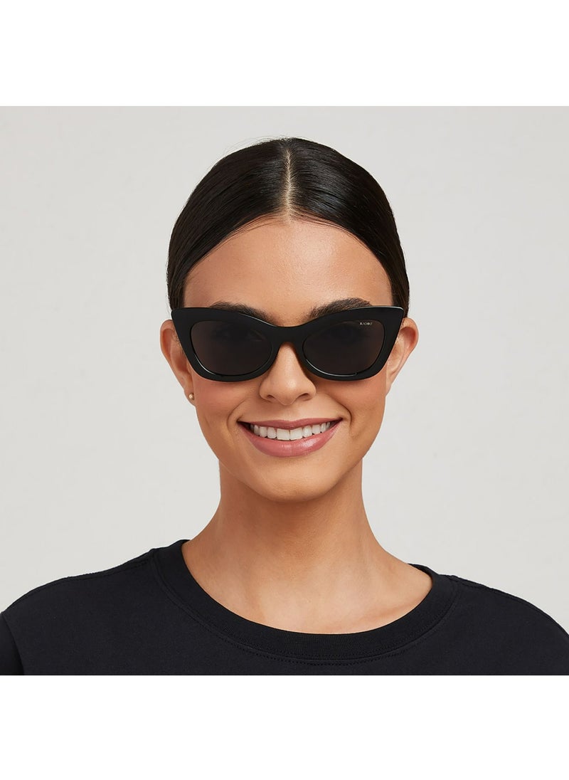 Blackout - COURTNEY Women Black Sunglasses - Frame Material: Thermoplastic Rubber (TR90)- Frame Color: Black-Lens Color: Gray  - Full Rim - Image 1