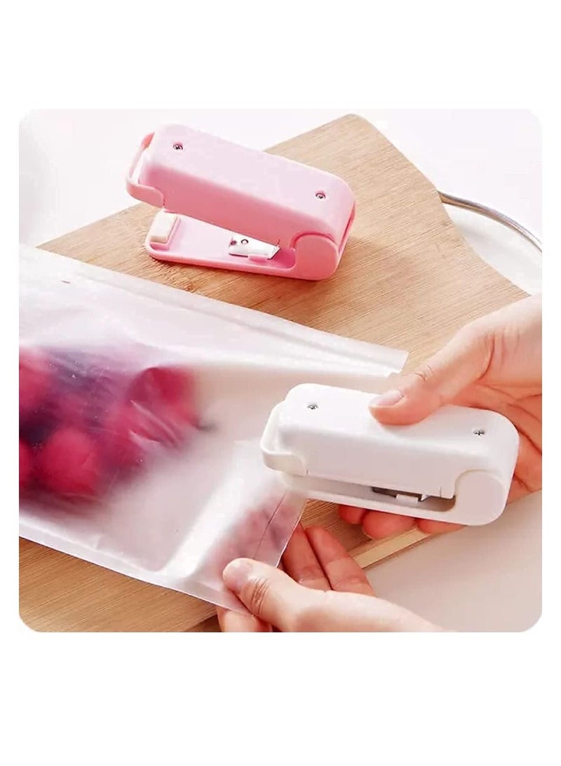 Excefore آلة خياطة صغيرة جديدة لتغليف الأكياس البلاستيكية آلة ختم للأكياس البلاستيكية آلة ختم يدوية آلة ختم الطعام الصغيرة آلة خياطة صغيرة لتعبئة البلاستيك (وردي ، 1 قطعة) - Image 5