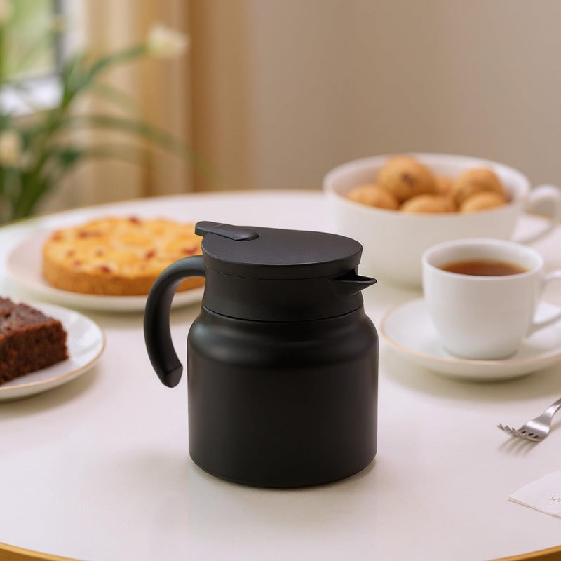 Ziliny 3 Pcs Thermal Coffee Carafes for Keeping Hot/cold Stainless Steel Small Coffee Creamer Container Double Wall Vacuum Insulated Tea Pot Milk Beverage Dispenser for Party Home (27 oz,Black) - Image 3