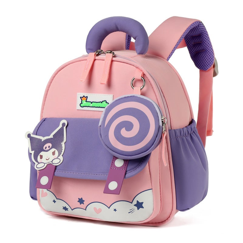 Childrens New Backpack Kindergarten Schoolbag Girls Cute Lightweight Babys Ultra Light Cartoon Boys Backpack Western Style pink lollipop 