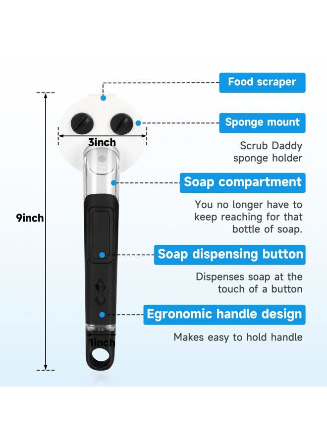 AMAZYC-US Smile Sponge Dish Wand Sponge Holder for Round Smiley Face Sponge Soap Dispensing Handle for Round Smiley Face Sponge Upgraded Design - Image 5