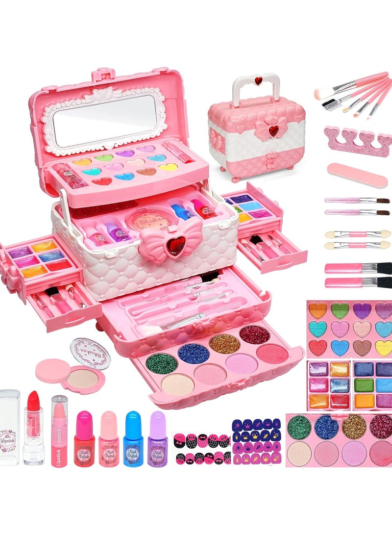 Kids Makeup Kit for Girl - Kids Makeup Kit Toys for Girls,Play Real Makeup Girls Toys, Washable Make Up for Little Girls, Non ToxicToddlers Pretend Cosmetic Kits,Age4-12 Year Old Children Gift  - Image 1