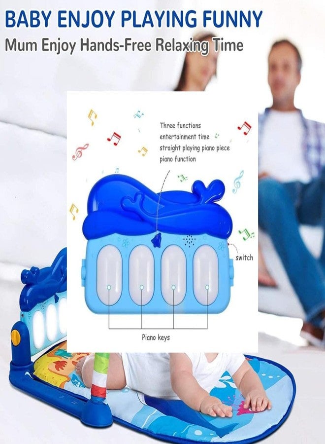 RPC99 Toys Baby Piano Play Mat with Music, Lights & Animal Sounds - Kick and Play Gym Activity Mat for Newborns and Infants (Blue-Multi Baby Gym Piano) - Image 5