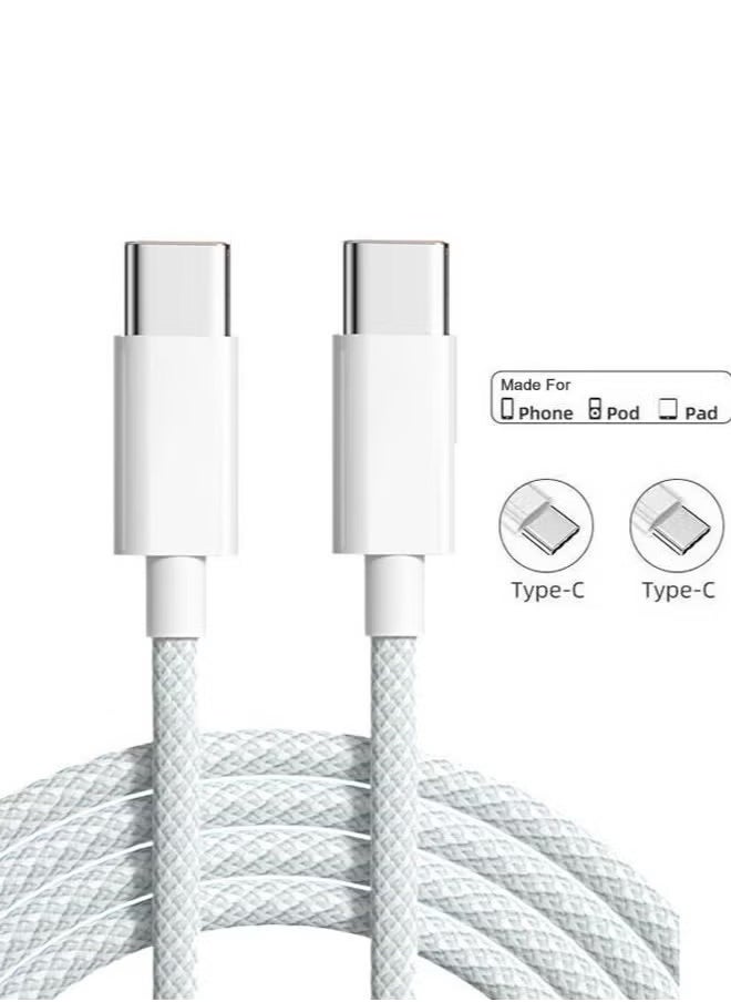 REACLOUD - USB C Cable 2M Braided 100W Power Delivery PD Fast charge Cable USB C to USB C For iPhone 16 15 Pro Max iPad mini 6 MacBook Pro Air M3 M2 M1 iPad Pro Samsung S24 S23 Ultra Laptop Lenovo Dell Xiaomi - Image 1