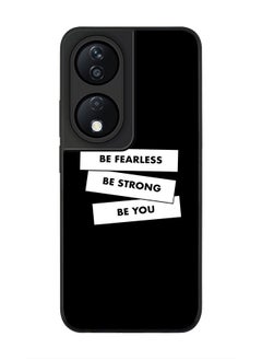 Rugged Black Edge Case for Honor X7b, Slim fit Soft Case Flexible Rubber Edges Anti Drop TPU Gel Thin Cover -  Fearless, Strong, You