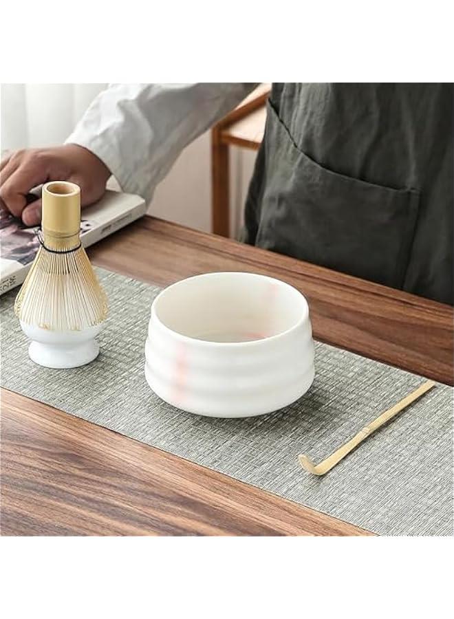 HOOKOR Matcha Whisk Set, 4pcs Japanese Tea Set,Matcha Whisk,Traditional Scoop, Matcha Bowl, Ceramic Whisk Holder,Traditional Matcha Tool Set for Matcha Tea Ceremony (Pink) - Image 2