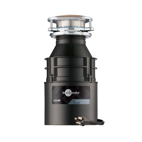 InSinkErator Badger 5XP Garbage Disposal with Power Cord, Standard Series 3/4 HP Continuous Feed Food Waste Disposer, Badger 5XP W/C - Image 1
