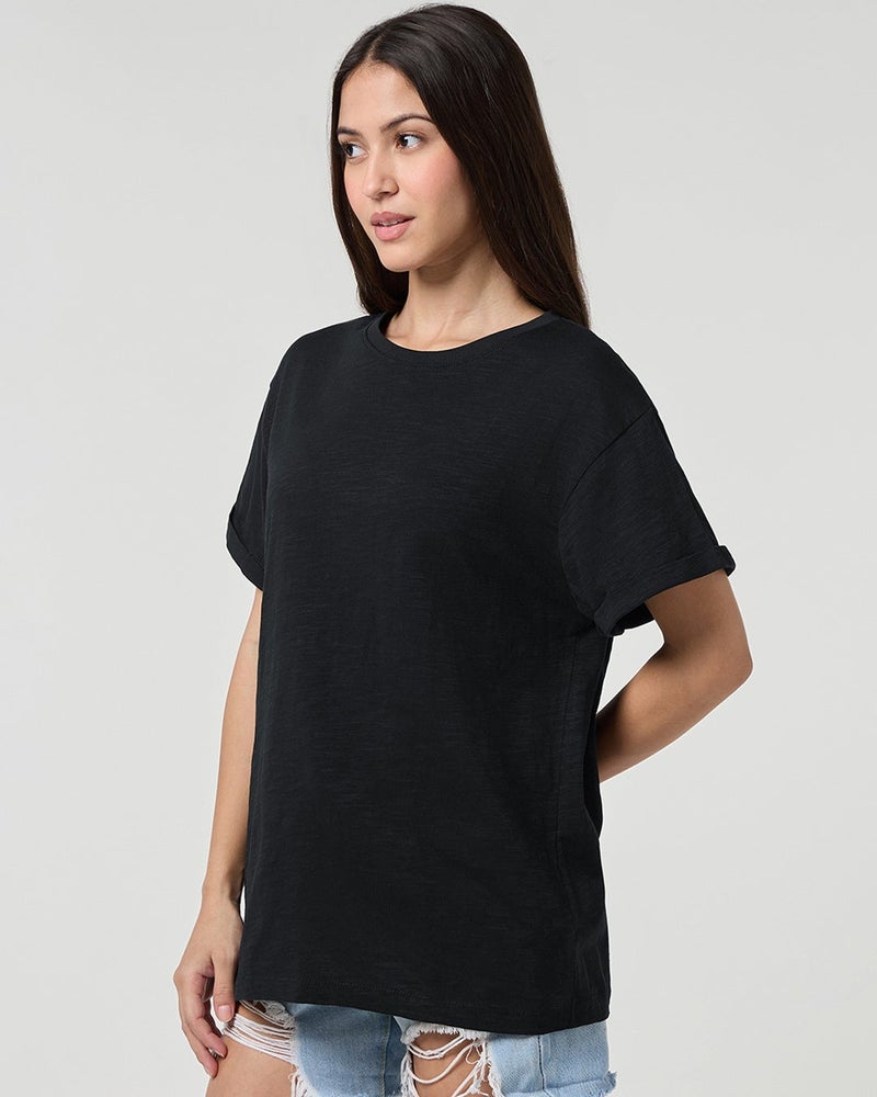 بيواكوف تيشيرت بوي فريند نسائي أسود - Image 2