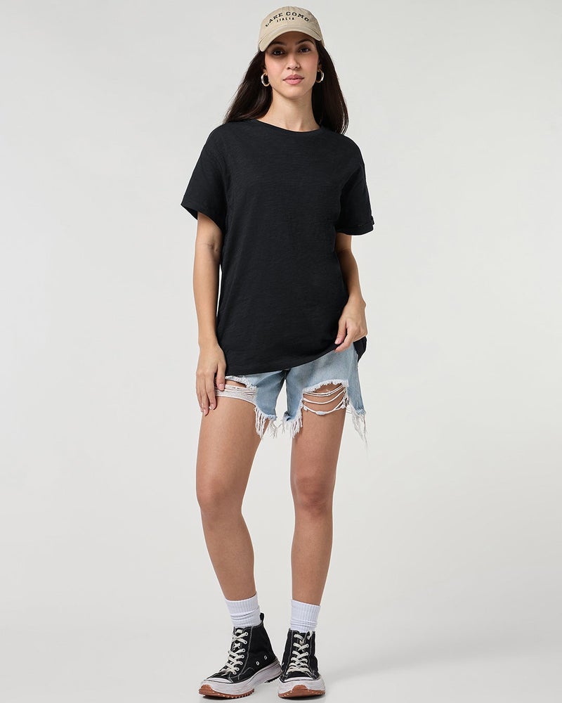 بيواكوف تيشيرت بوي فريند نسائي أسود - Image 4