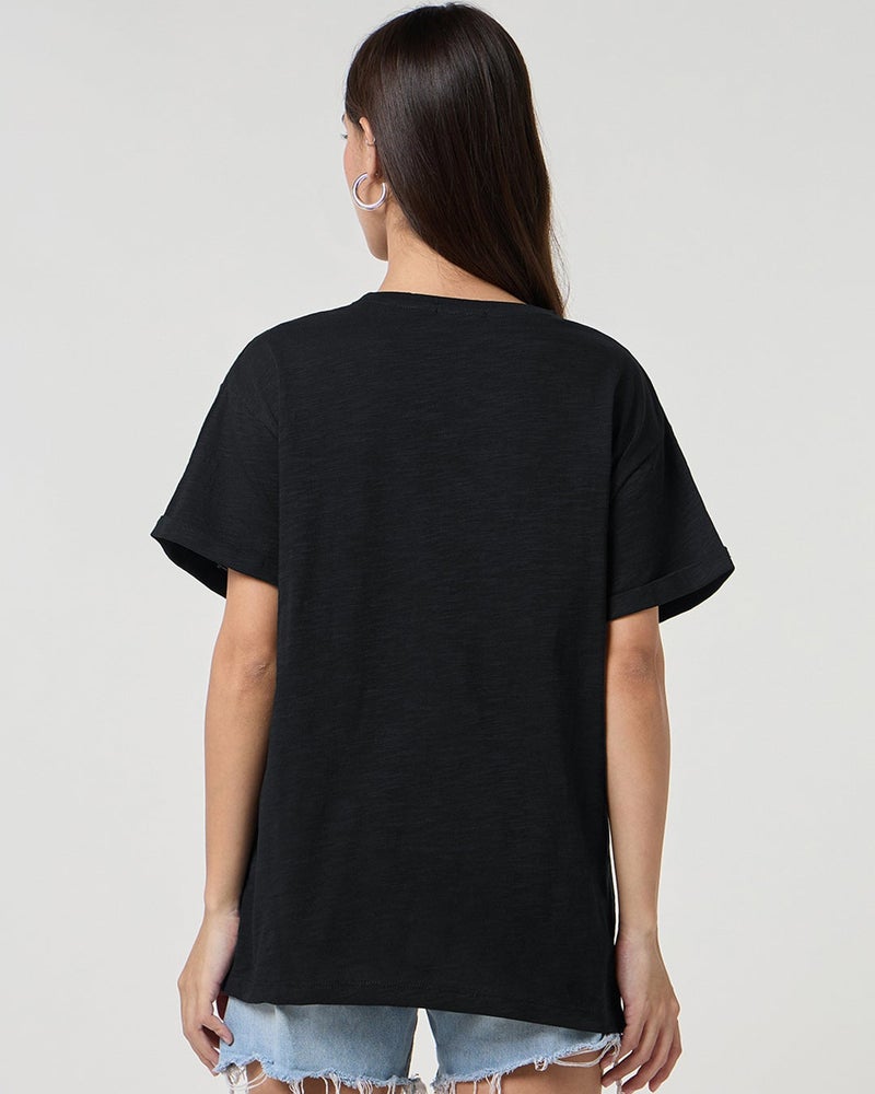 بيواكوف تيشيرت بوي فريند نسائي أسود - Image 3