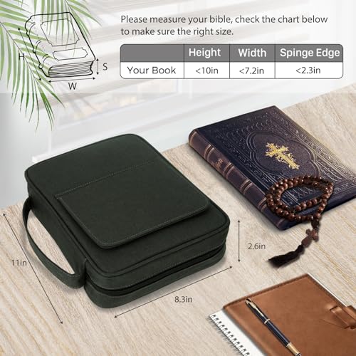 CITYCHASE Bible Covers for Men & Women, Bible Case Carrying Church Bag with Book Stand, Bible Bag with Handle, Zipper and Multi-Pockets for Scripture Study Bible Protector (Deep Gray) - Image 4