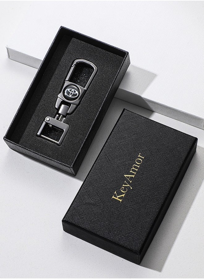 KeyAmor - Luxury Metal Toyota Keychain for Adults – Stylish Car Key Holder with Secure Locking Mechanism, Sleek Design and Durable Build, Includes Premium Gift Box for an Elegant and Practical Gift. - Image 1