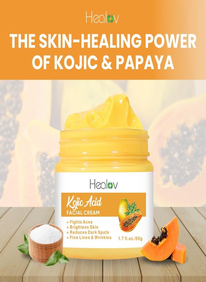 Herblov كريم حمض الكوجيك - كريم لتفتيح البشرة للبقع العمرية، فرط التصبغ، المناطق الحساسة - مزيل للبقع الداكنة، يقلل من حب الشباب، الندوب، ويوحد اللون - لوشن حمض الكوجيك لمظهر أكثر إشراقًا وتألقًا - Image 2