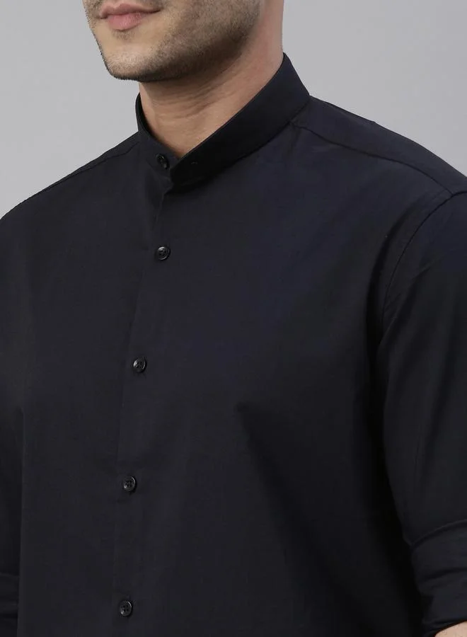 Bushirt Bushirt Solid Mandarin Collar Regular Fit Shirt