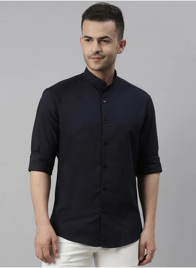 بوشيرت Bushirt Solid Mandarin Collar Regular Fit Shirt