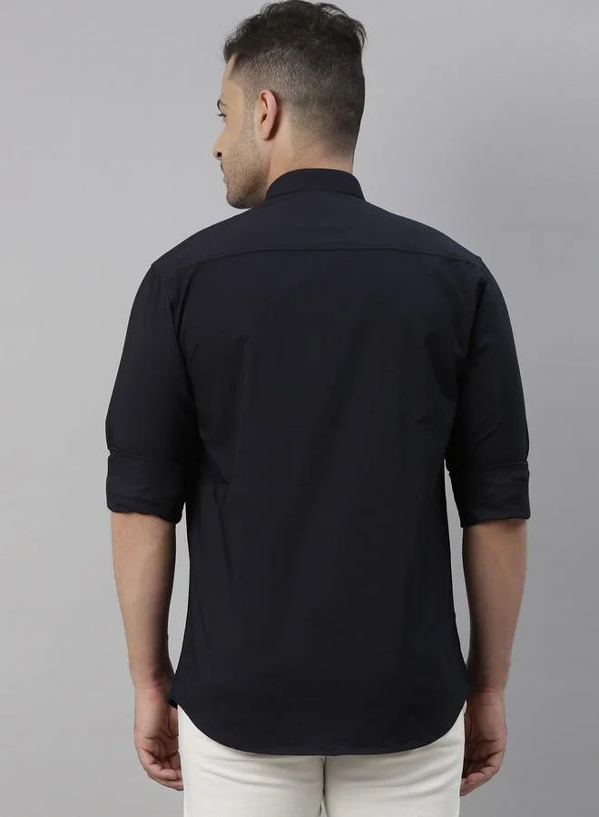 Bushirt Bushirt Solid Mandarin Collar Regular Fit Shirt