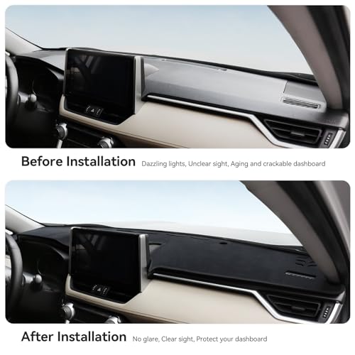 Bercicci Dash Cover for Toyota RAV4 2025 2024 2023 2022 2021 2020 2019 Hybrid, Prime (PHEV) Accessories Flannel Dashboard Cover Dash Mat Center Console Cover Sunshield Protector Pad - Image 3