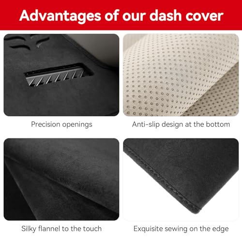 Bercicci Dash Cover for Toyota RAV4 2025 2024 2023 2022 2021 2020 2019 Hybrid, Prime (PHEV) Accessories Flannel Dashboard Cover Dash Mat Center Console Cover Sunshield Protector Pad - Image 4