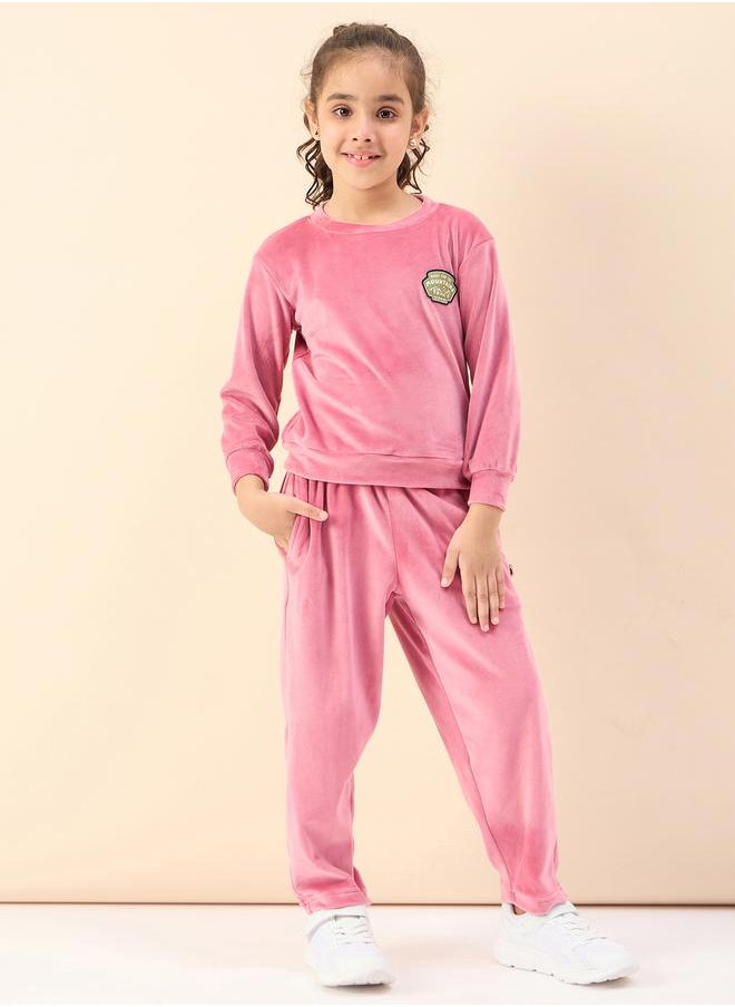 Stylo Bug - Solid Patch Detail Sweatshirt with Joggers by Styli - Image 1