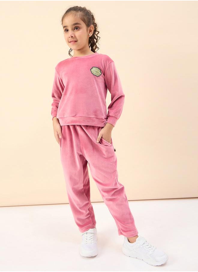 Stylo Bug - Solid Patch Detail Sweatshirt with Joggers by Styli - Image 1
