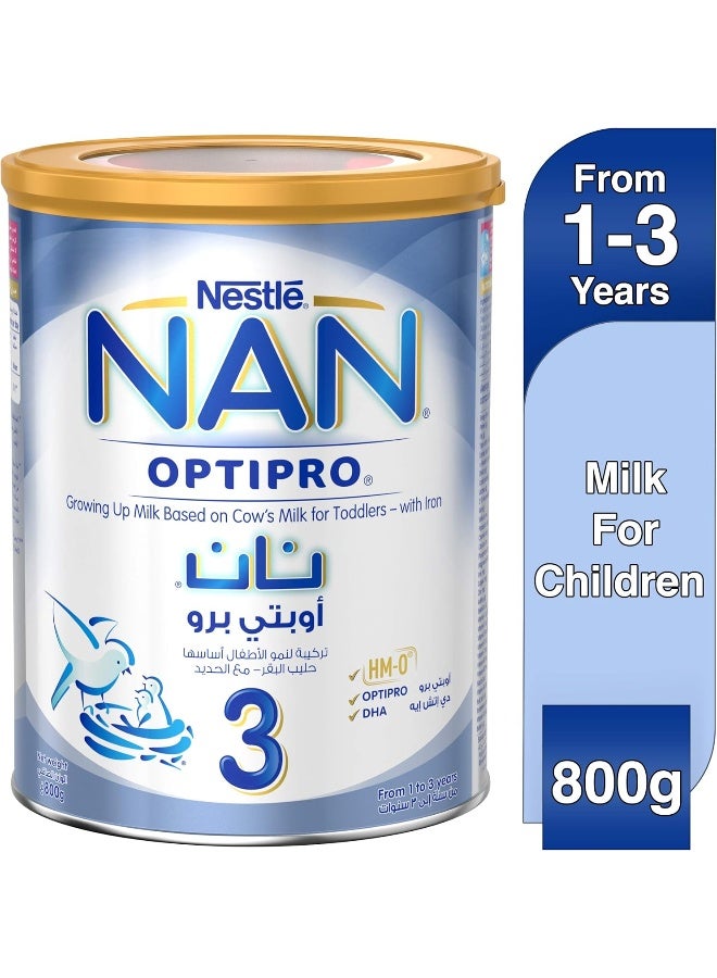 نان حليب نستله نان أوبتيبرو 3 للأطفال الصغار 800 غرام (من 1 إلى 3 سنوات) - عبوة اقتصادية مع أوبتيبرو للنمو والمناعة - Image 2