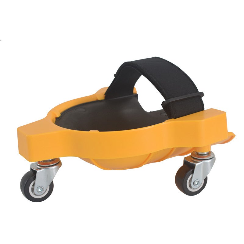 Generic Rolling Knee Pad with Universal Wheels for Tiling Yellow single