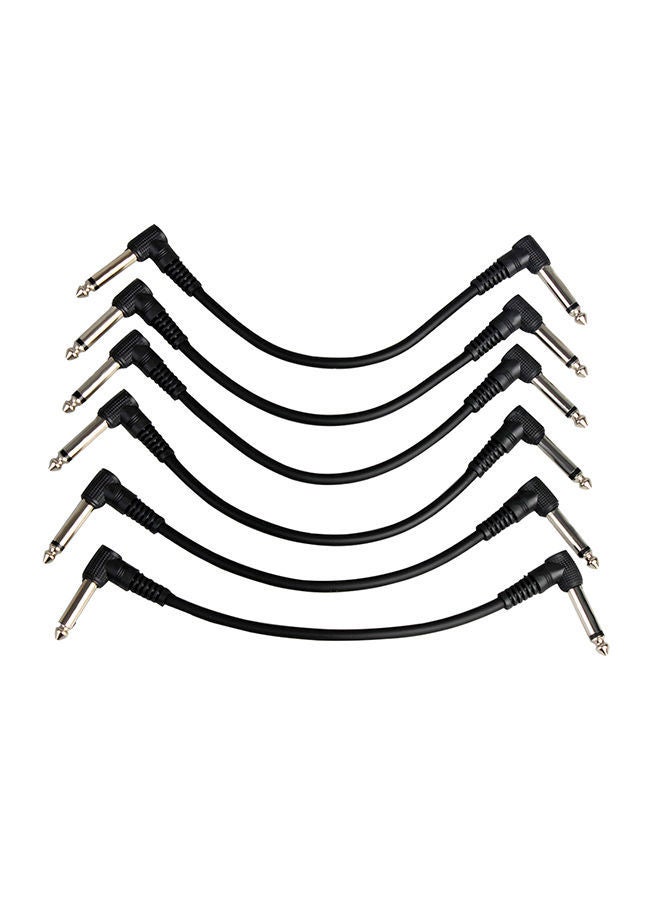 NIBEMINENT 6-Piece Ultra Flexible Guitar Effect Pedal Patch Cable I4844-A Black - Image 1