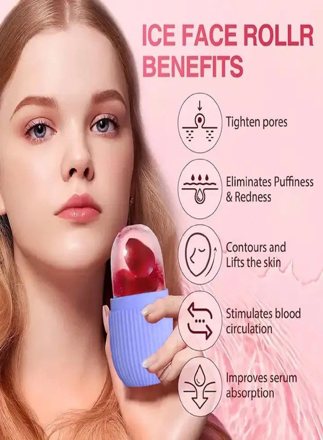 Mopslik Ice Roller Natural Glow Facial Treatment for Face, Eyes and Neck | Reusable Anti Wrinkles Facial Silicone Roller (Pack Of 2) (Multicolour) - Image 5