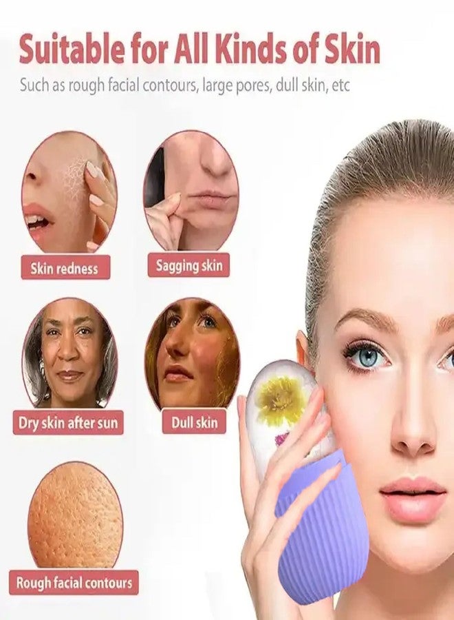 Mopslik Ice Roller Natural Glow Facial Treatment for Face, Eyes and Neck | Reusable Anti Wrinkles Facial Silicone Roller (Pack Of 2) (Multicolour) - Image 2