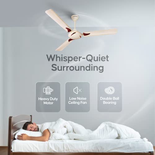 LONGWAY Creta P1 1200 mm/48 inch Ultra High Speed 3 Blade Anti-Dust Decorative Star Rated Ceiling Fan (Ivory, Pack of 1) - Image 5