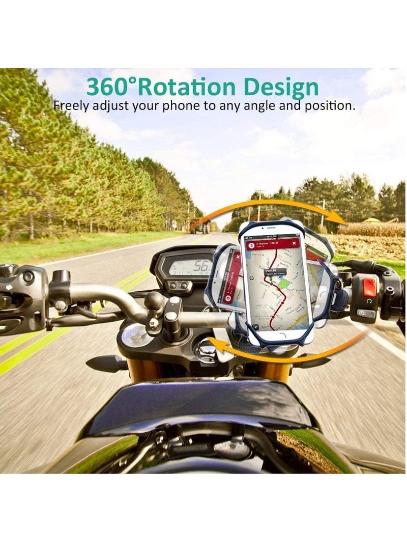 ECVV Bike Phone Holder, 360°Rotation Silicone Bike Phone Mount Universal Motorcycle Handlebar Mount Compatible with iPhone 12 Pro/12/12 Mini/11/XS/XR/8/8 Plus, for Galaxy S20/S10e/S9 Phones  - Image 4