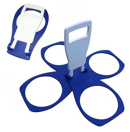 CarryAround Fold Away Cup Carrier/Caddy [Made in UK] (Blue) Take-Out Coffee Soft Drink Pint Beer Beverage Holder, Sturdy Reusable Pocket Size, Festival Sports Gigs - Easy & Safe 2,3,4 Cups - Image 1