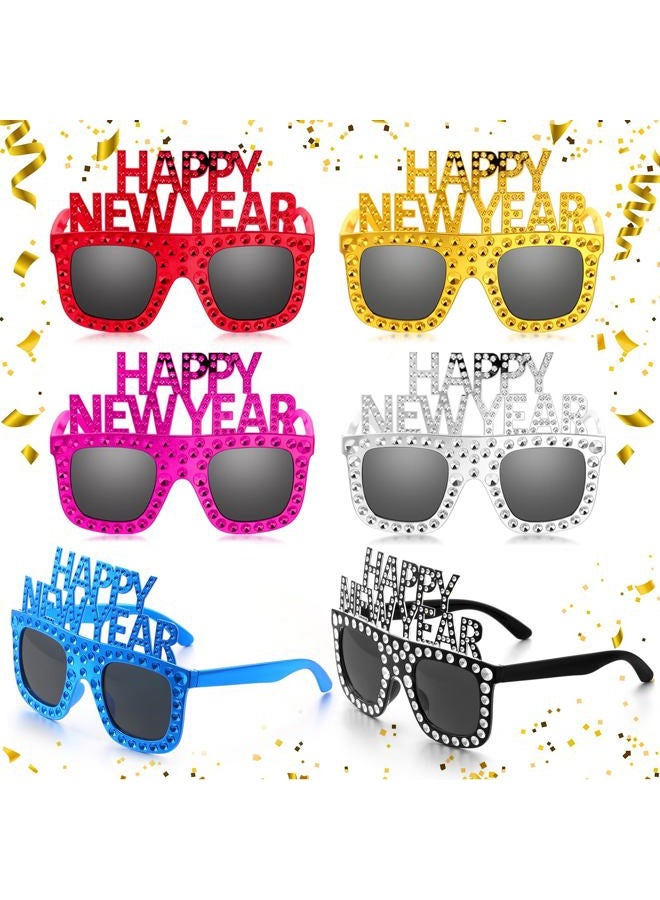 Shappy 6 Pcs 2026 Happy New Year Eyeglasses, Happy New Year Party Favors Sunglasses, Eve Glasses for Women and Men(Square) - Image 1