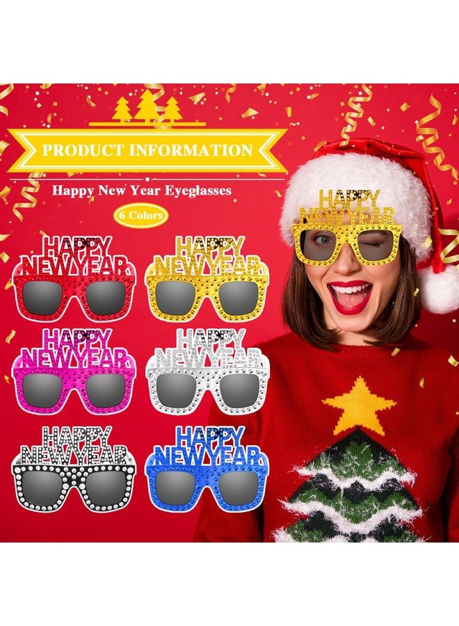 Shappy 6 Pcs 2026 Happy New Year Eyeglasses, Happy New Year Party Favors Sunglasses, Eve Glasses for Women and Men(Square) - Image 3