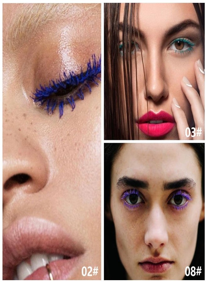 AMY'S DIARY Blue purple green mascara for eyelashes Waterproof 3 pcs set,Royal Eyelash Mascara Long lasting Charming Voluminous Cruelty Free Vegan Eye Makeup Eyelashes for Women (Blue+green+purple) - Image 2