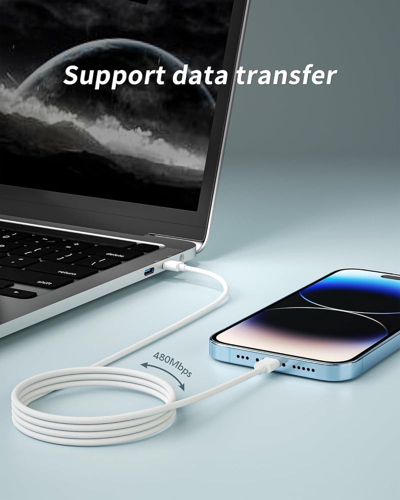 VHBW for iPhone Charger,20W PD USB C Charing Plug with 2M Lightning Cable for iPhone 14 13 12 11 Pro Max XR XS X,iPad - Image 5